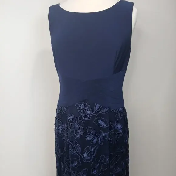 Alex Evenings Sleeveless Gown 12 Embroidered Lace Skirt 81171030 Mother Wedding - Picture 6 of 13